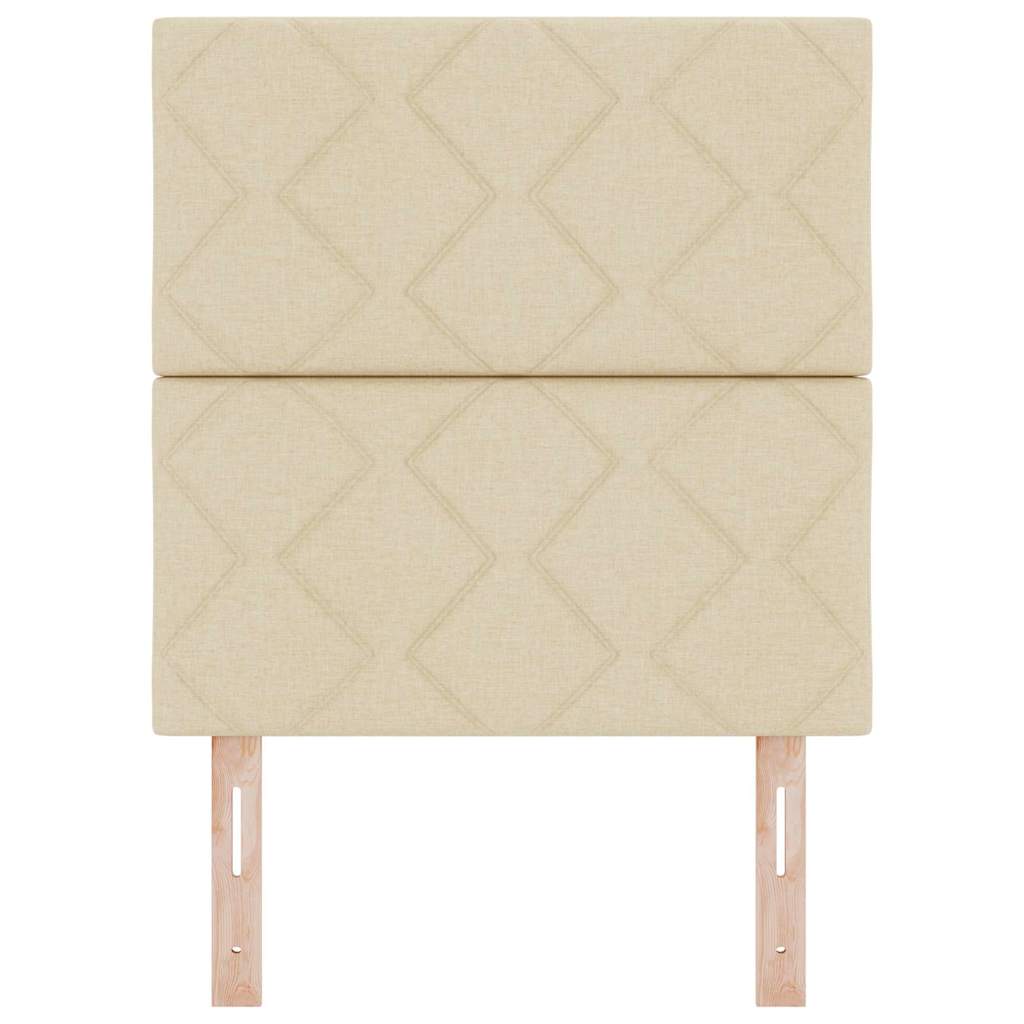 Fabric Headboard Geometric with Headboard Cream 80 cm Fabric